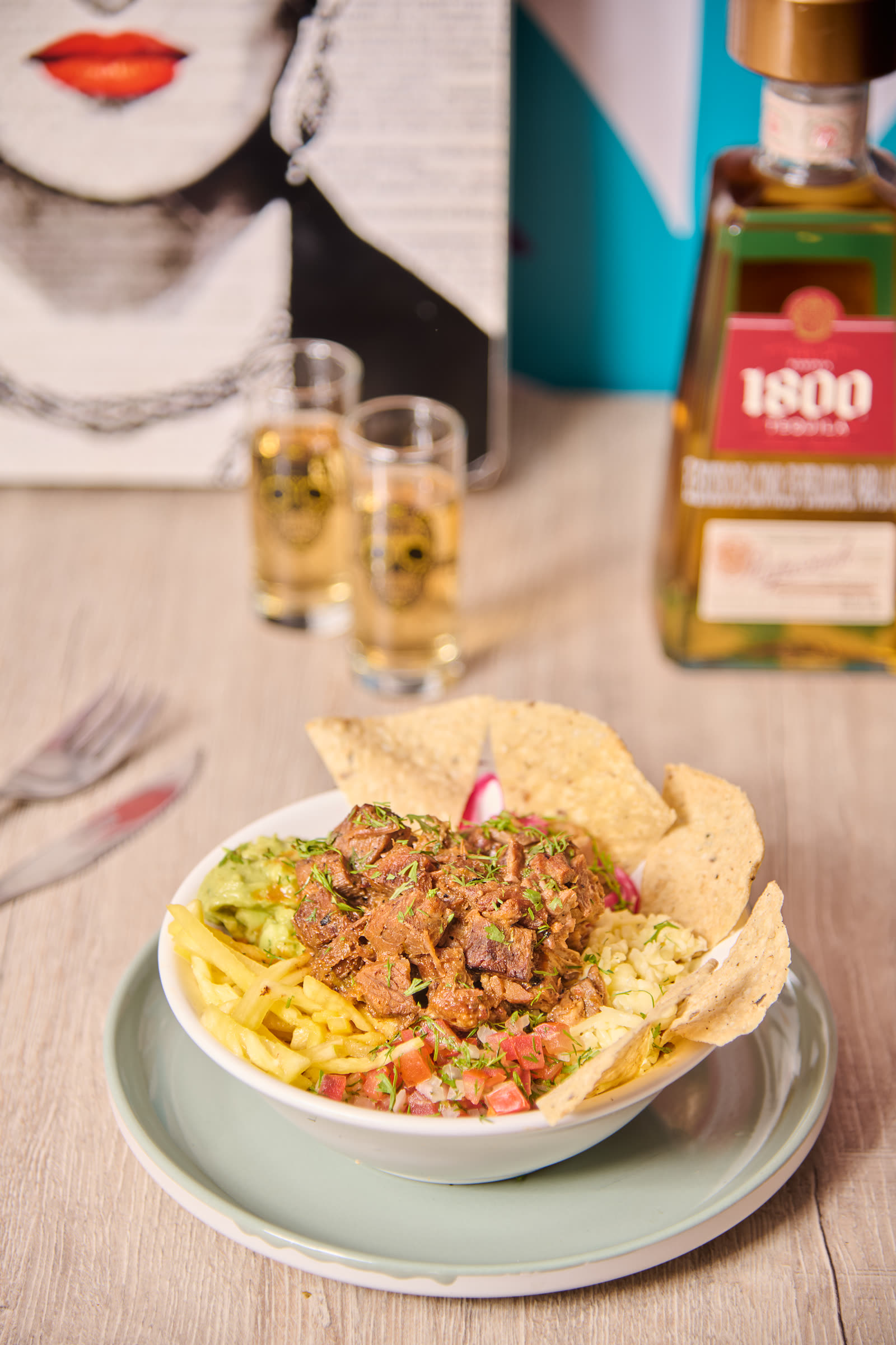 Bowl texano con tequila 1800 en Amor al Taco Bogotá