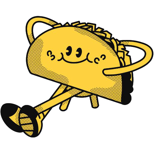 Mascota Amor al Taco — taco bailando con trompeta